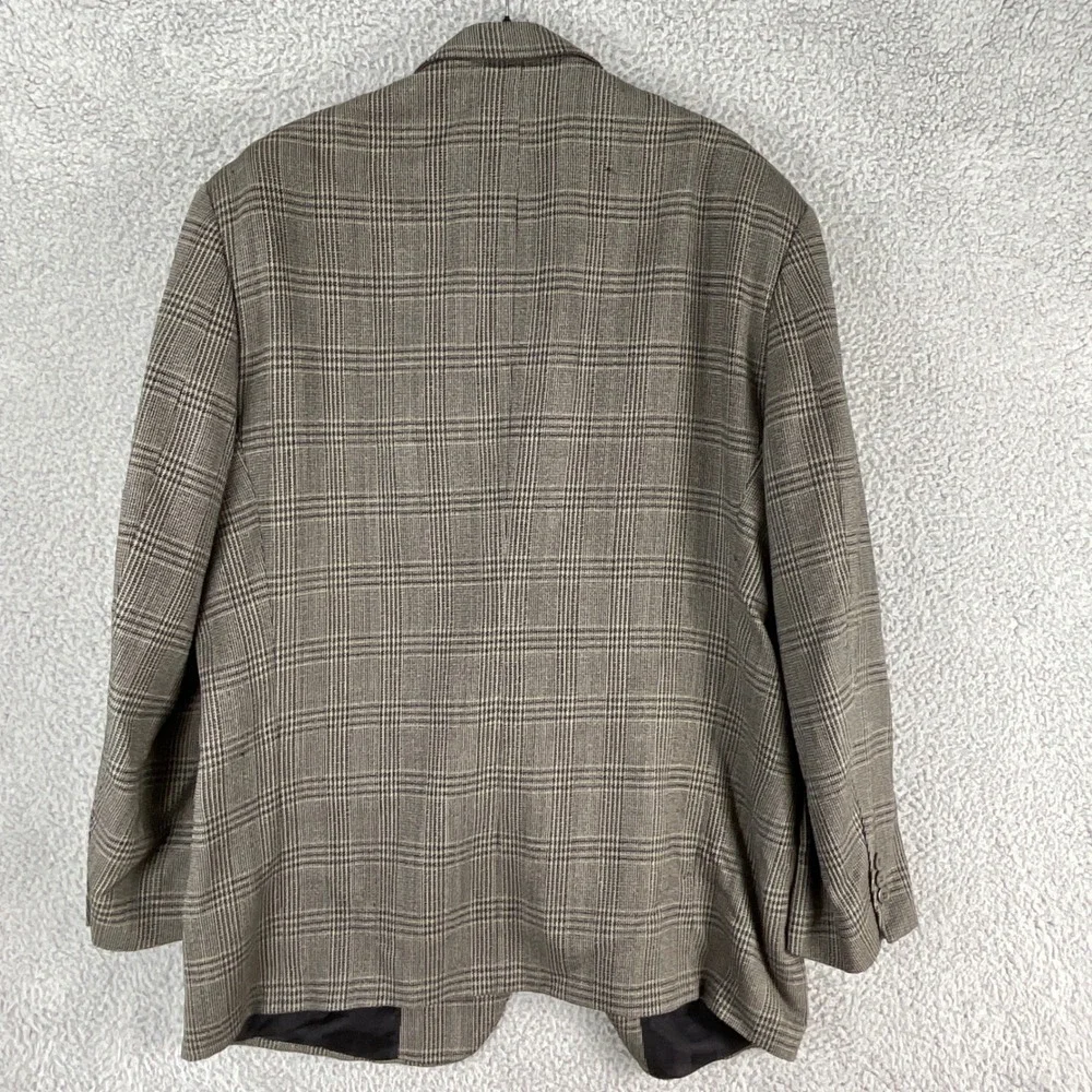 Pierre Cardin Blazer‎ Mens 42R Brown Glen Plaid Excellent Two Button Sport Coat